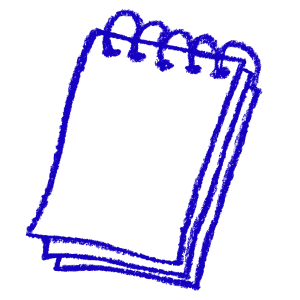 a blue illustration of a note pad